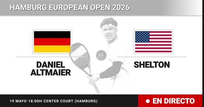 Daniel Altmaier - Ben Shelton: resumen y estadísticas del partido de Octavos de final de Hamburg European Open