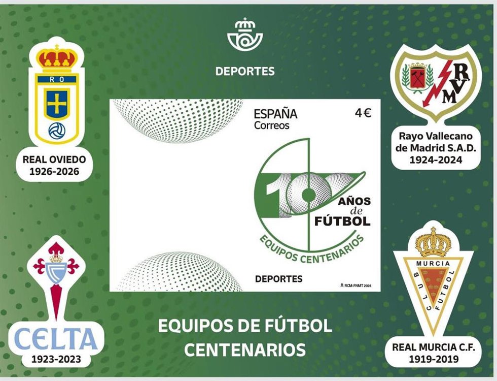 Sello 'Equipos de fútbol centenarios'