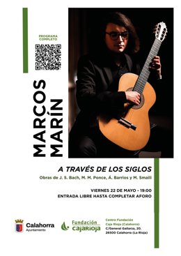 El Centro Fundación Caja Rioja Calahorra acoge el viernes el concierto del guitarrista Marcos Marín