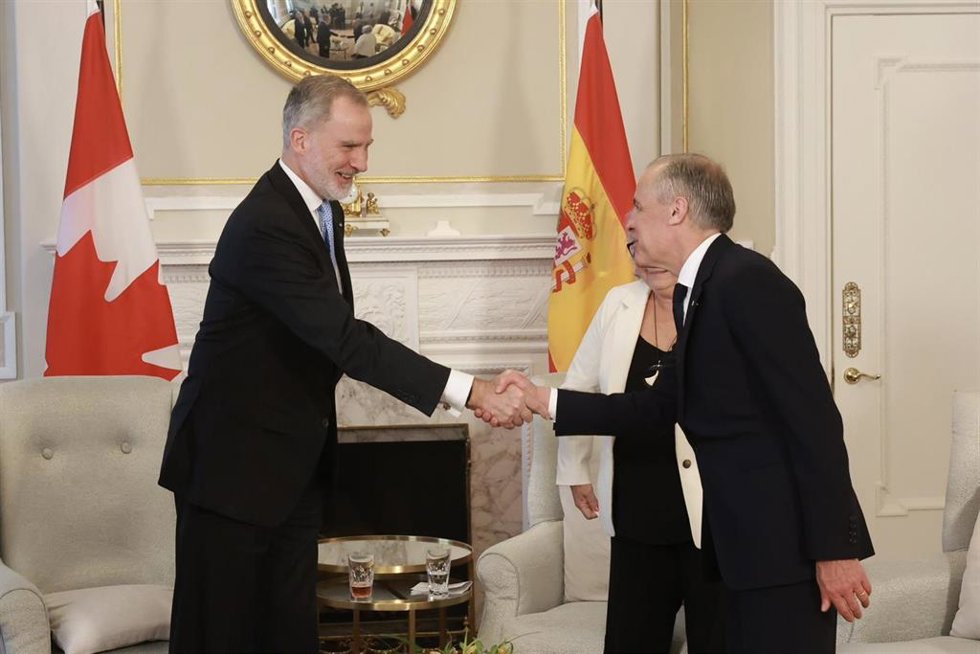 El Rey Felipe VI y el primer ministro de Canadá, Mark Carney, durante su encuentro en Ottawa