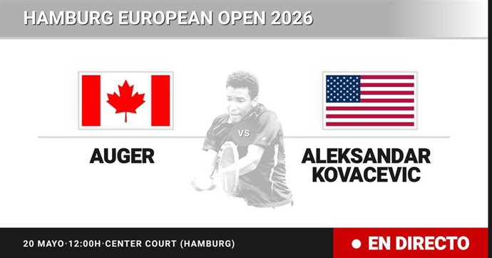 Felix Auger-Aliassime - Aleksandar Kovacevic: resumen y estadísticas del partido de Octavos de final de Hamburg European Open