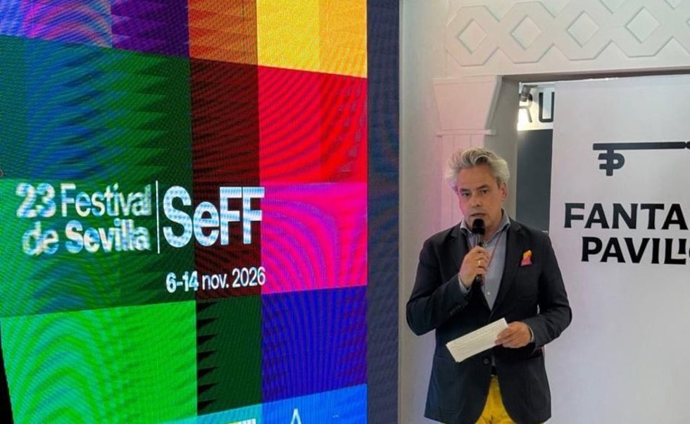 El director del Festival de Cine Europeo de Sevilla, en la presentación del certamen en Cannes.