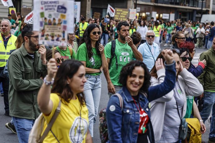 Una manifestació dels docents