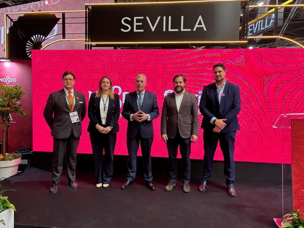 Imagen de la presentación de la campaña de Ayuntamiento de Sevilla y Mastercard para el Turismo chino.