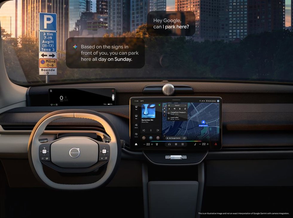 Cámara Gemini de Google en un Volvo EX60