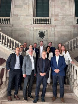 El presidente de la Cámara de Barcelona, Josep Santacreu, y el presidente de la Cámara en el Alt Penedès, Ferran Andreu, se han reunido este miércoles con representantes del tejido empresarial del Alt Penedès