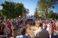 La Hermandad Matriz inicia el camino a El Rocío (Huelva) para recibir a las filiales y comenzar este viernes la romería