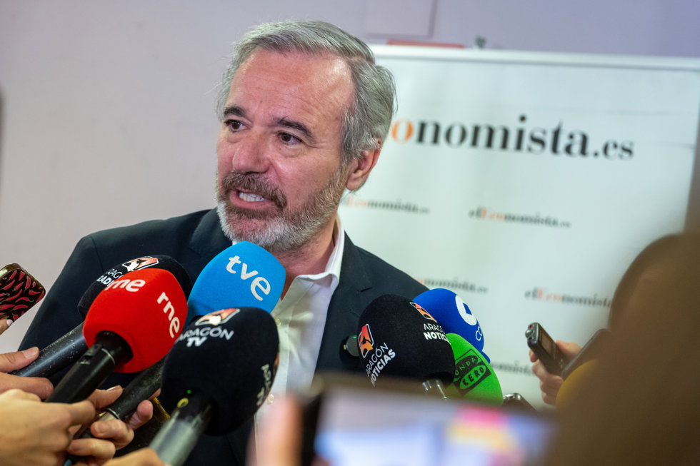 El presidente del Gobierno de Aragón, Jorge Azcón, en Huesca.