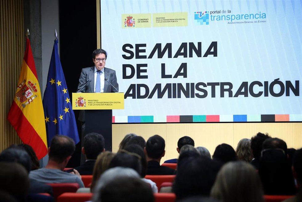 Óscar López, Ministro para la Transformación Digital y de la Función Pública durante la Semana de la Administración Abierta