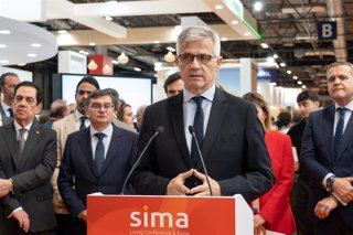El secretario de Estado de Vivienda y Agenda Urbana, David Lucas, durante la inauguración del Salón Internacional Inmobiliario de Madrid 2026.