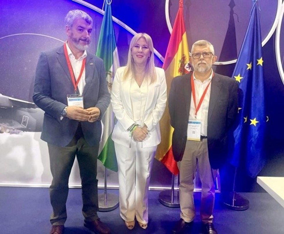 El secretario General de UGT Andalucía, Oskar Martín, y el secretario general de UGT FICA Andalucía, José Manuel Rodríguez Saucedo, en la presentación de Airbus