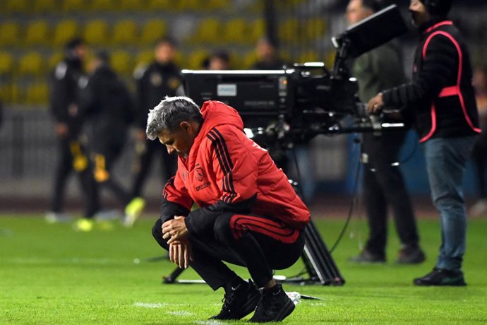 Futbol, Coquimbo Unido vs Colo Colo. Fecha 4, Copa de la Liga 2026. El entrenador de Colo Colo Fernando Ortiz es fotografiado durante un partido grupo A copa de la liga disputado en el estadio Francisco Sanchez Rumoroso en Coquimbo,