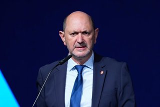 Archivo - Rafael Louzan, President of the Royal Spanish Football Federation, attends during the International Women’s Football Congress 2025 ELEVA at Ciudad del Futbol on November 20, 2025, in Las Rozas, Madrid, Spain.