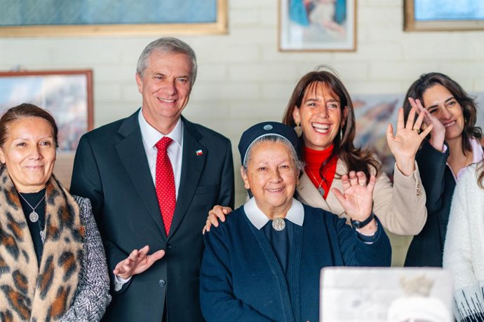 Santiago, 20 de mayo de 2026. El Presidente de la Republica, Jose Antonio Kast, presenta el Plan Invierno en el comedor social del Hogar de Maria en la comuna de la La Florida. Presidencia via Aton Chile