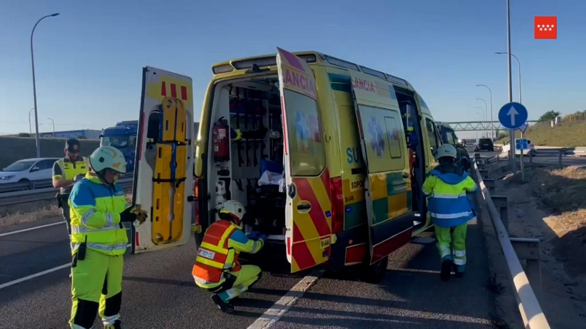 Un hombre es trasladado al 12 de Octubre con trauma torácico grave tras un accidente en Parla