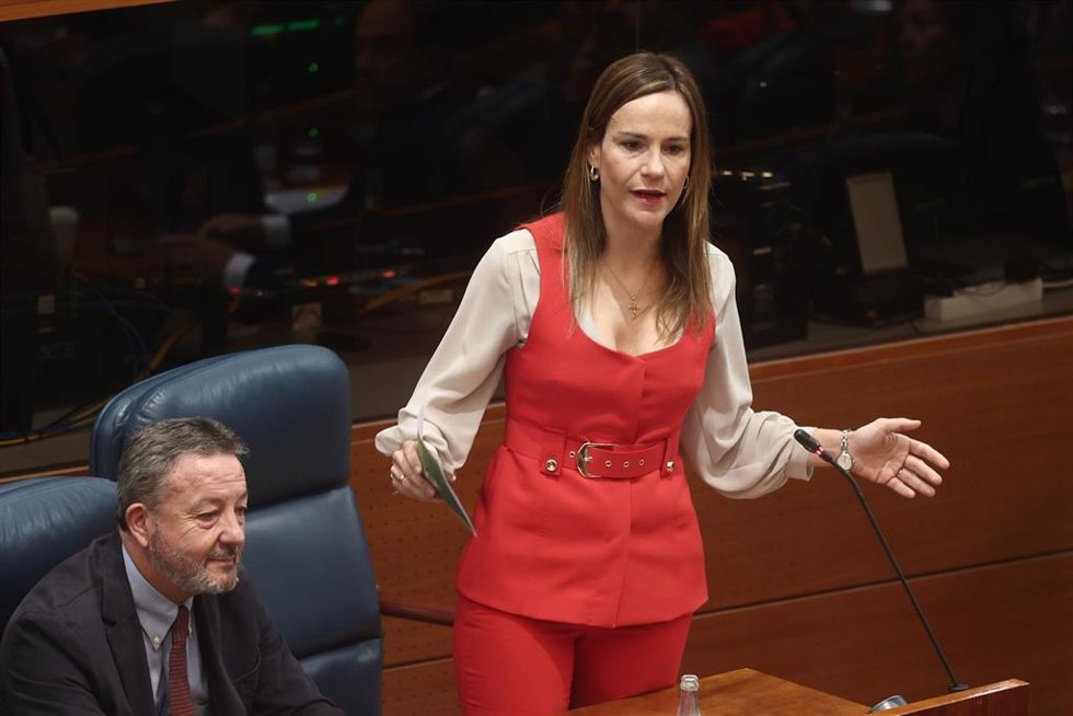 La portavoz de Vox en la Asamblea de Madrid, Isabel Pérez Moñino, durante un pleno en la Asamblea de Madrid, a 21 de mayo de 2026, en Madrid (España). La política nacional vuelve a centrar el Pleno de la Asamblea de Madrid después de que este martes, 19 d