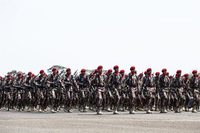 Archivo - Miembros de las fuerzas especiales del Ejército de Indonesia