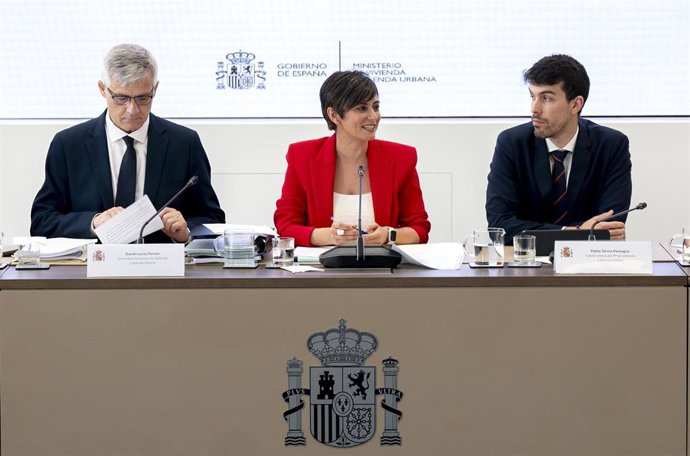 La ministra de Vivienda y Agenda Urbana, Isabel Rodríguez, durante la reunión de la Conferencia Sectorial de Vivienda y Agenda Urbana, en la sede del Ministerio
