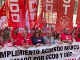 Foto: CCOO y UGT exigen frente al Ministerio de Hacienda la reclasificación profesional de los técnicos sanitarios del SNS
