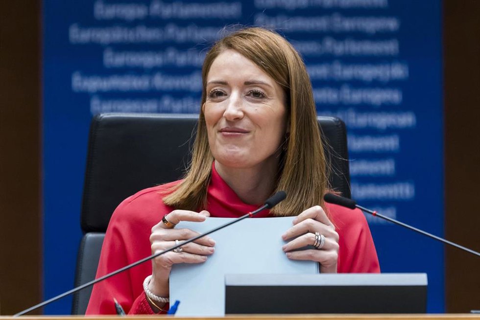 Archivo - La presidenta del Parlamento Europeo, Roberta Metsola.