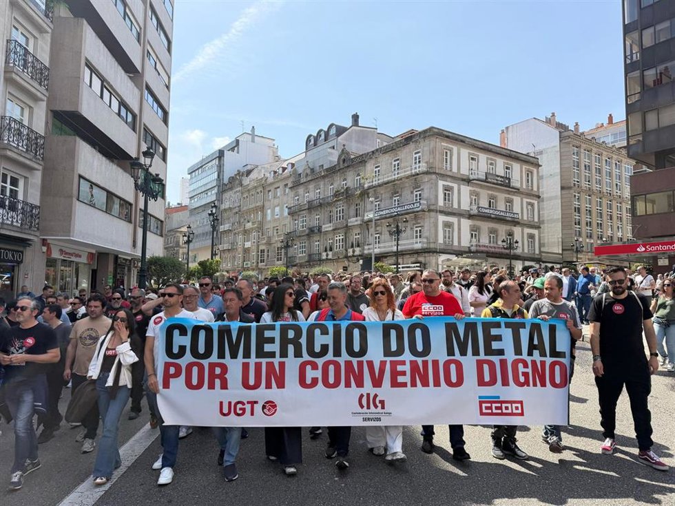 Imagen de la manifestación de este jueves en Vigo.