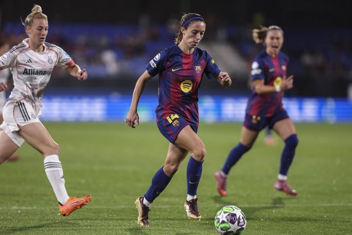 Archivo - Aitana Bonmatí en un partido de la Liga de Campeones Femenina 2025/26 contra el Bayern de Múnich