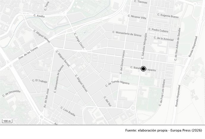 El apuñalamiento se ha producido en la calle Batalla de Lepanto de Zaragoza.