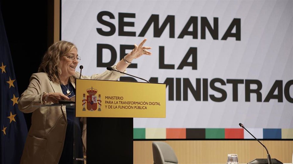 La secretaria de Estado de Función Pública, Consuelo Sánchez Naranjo, durante la presentación del nuevo Portal de la Transparencia
