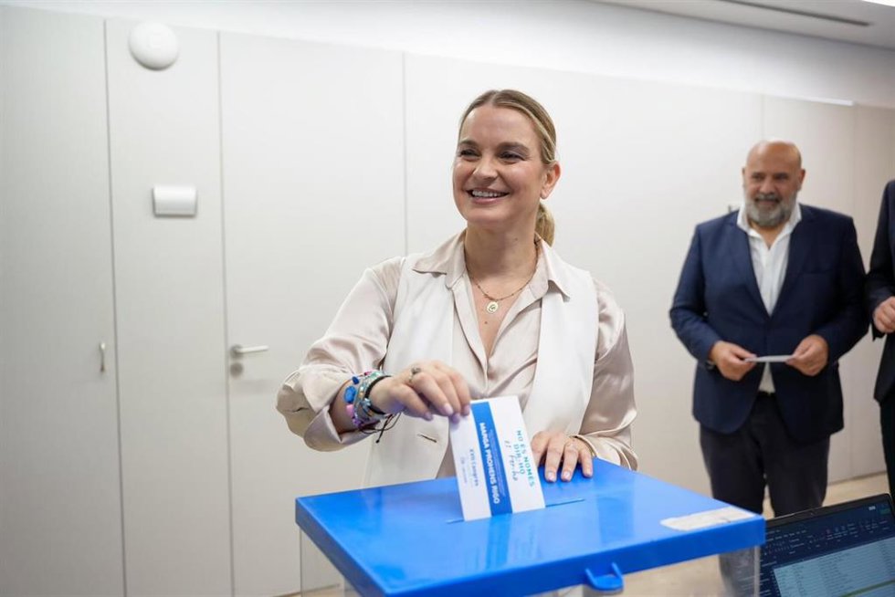 La presidenta del PP de Baleares, Marga Prohens, en la votación