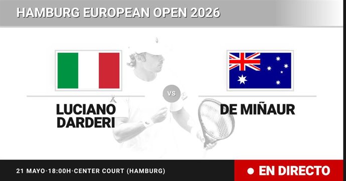 Luciano Darderi - Alex de Minaur: resumen y estadísticas del partido de Cuartos de final de Hamburg European Open
