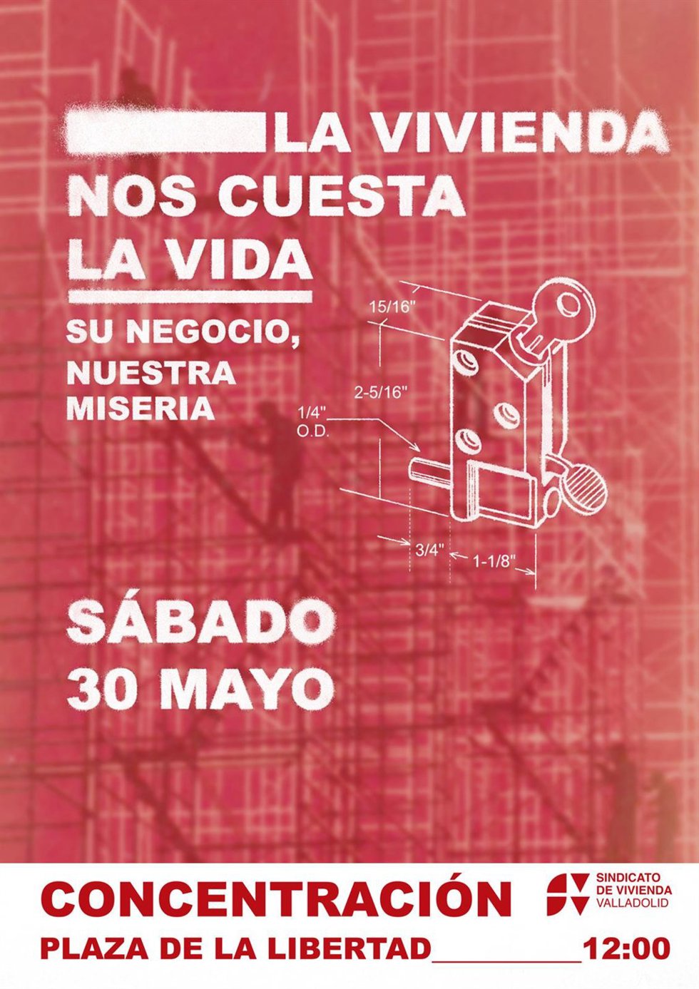 El Sindicato de Vivienda de Valladolid convoca una movilización el 30 de mayo frente a la crisis habitacional