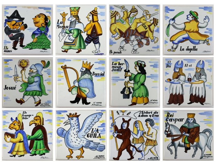Algunos de los azulejos que se podrán ver en la exposición