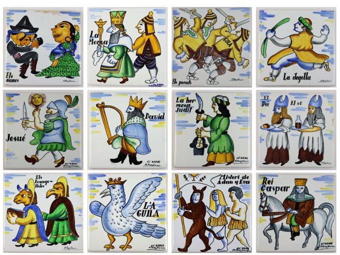 Algunos de los azulejos que se podrán ver en la exposición