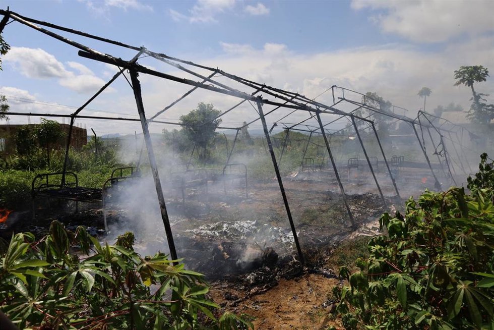 Incendio de las carpas hospitalarias habilitadas en Rwampara, en RDC