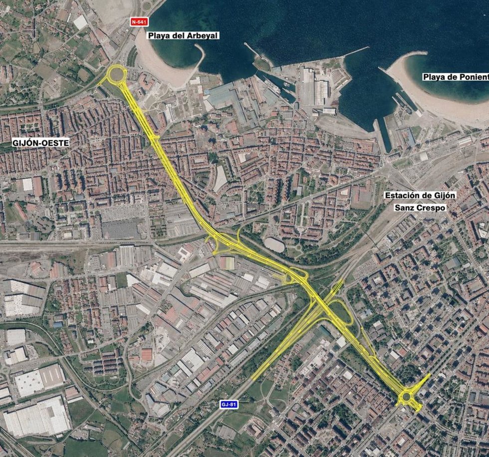 Proyecto de humanización de la avenida del Principado de Asturias, en Gijón, planteado por el Gobierno asturiano.