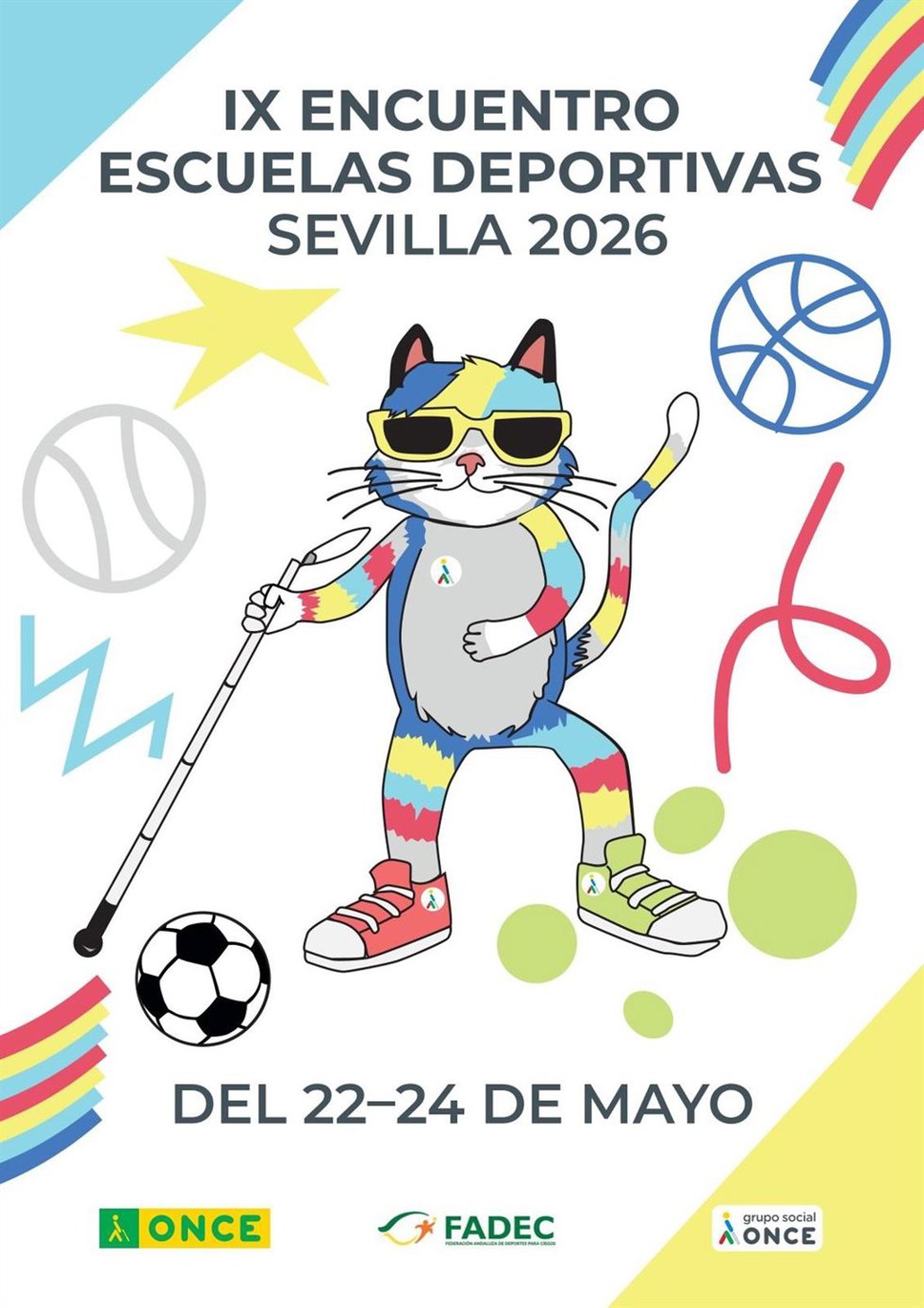 Cartel del IX Encuentro de Escuelas Deportivas Sevilla 2026 que se celebra del 22 al 24 de mayo en Sevilla.