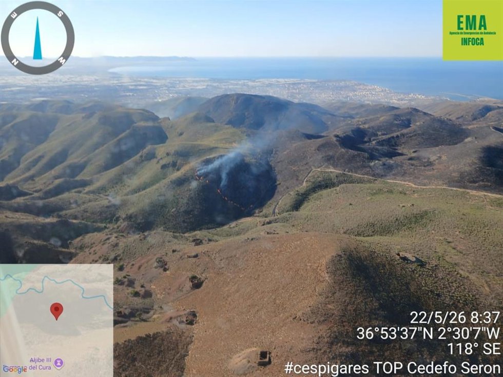 Incendio en la Sierra de Gádor, en Almería.