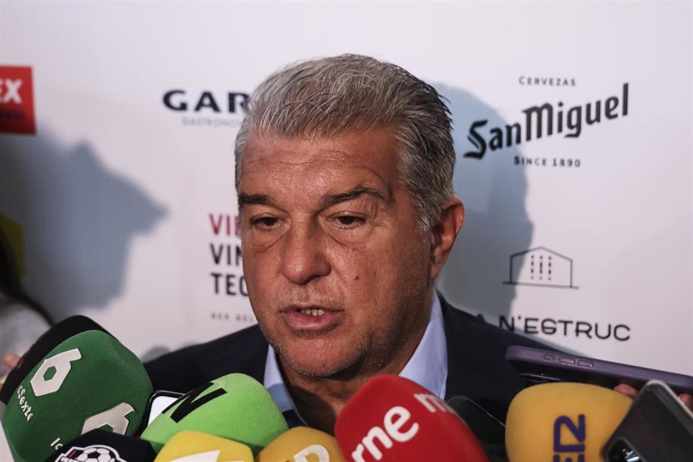 El presidente del FC Barcelona, Joan Laporta, en la Koeman Cup by Fundación Sportium 2026