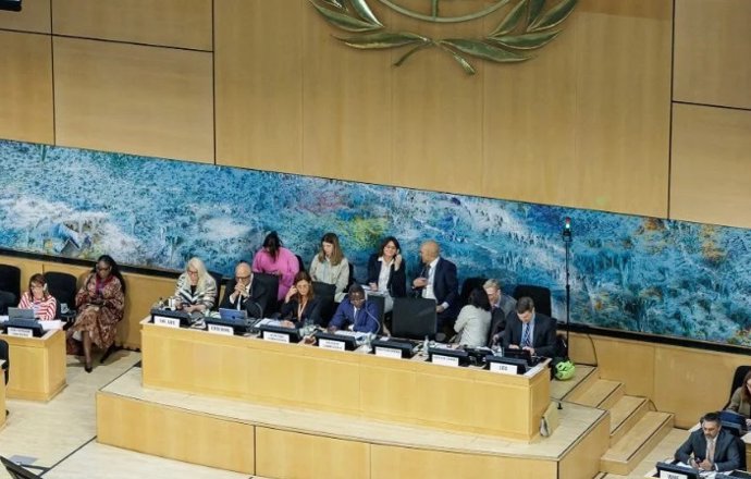 Imagem da Assembleia Mundial da Saúde.