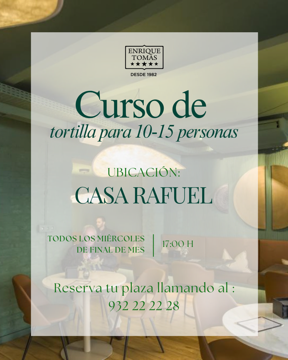 Rafuel impulsa unas clases mensuales de tortillas con jamón Enrique Tomás en “Casa Rafuel”