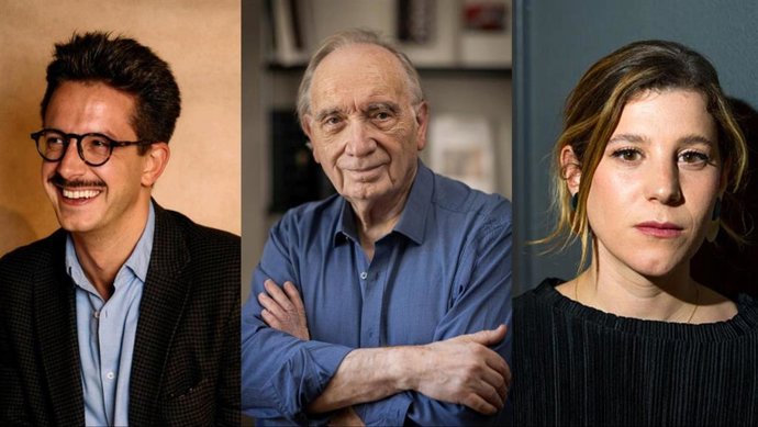 De izquierda a derecha, Féliz Tusell, Méndez Leite y Ángela Cervantes.