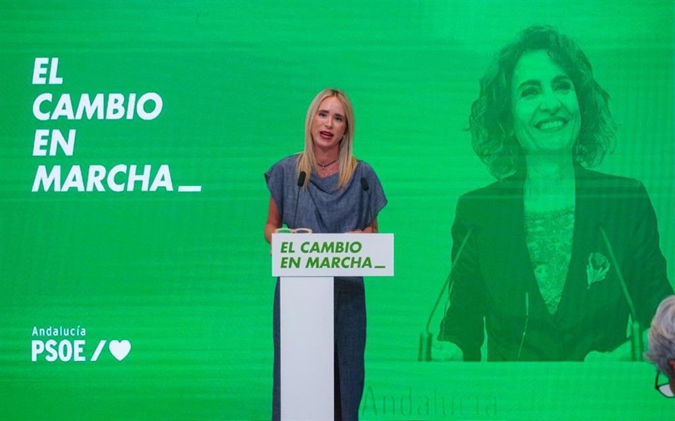 La Secretaria De Educación Del PSOE De Andalucía, Patricia Alba, En Una Atención A Medios.