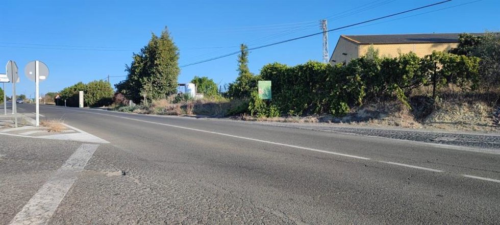 Zona de acceso a Manzanilla donde irá ubicada la glorieta.