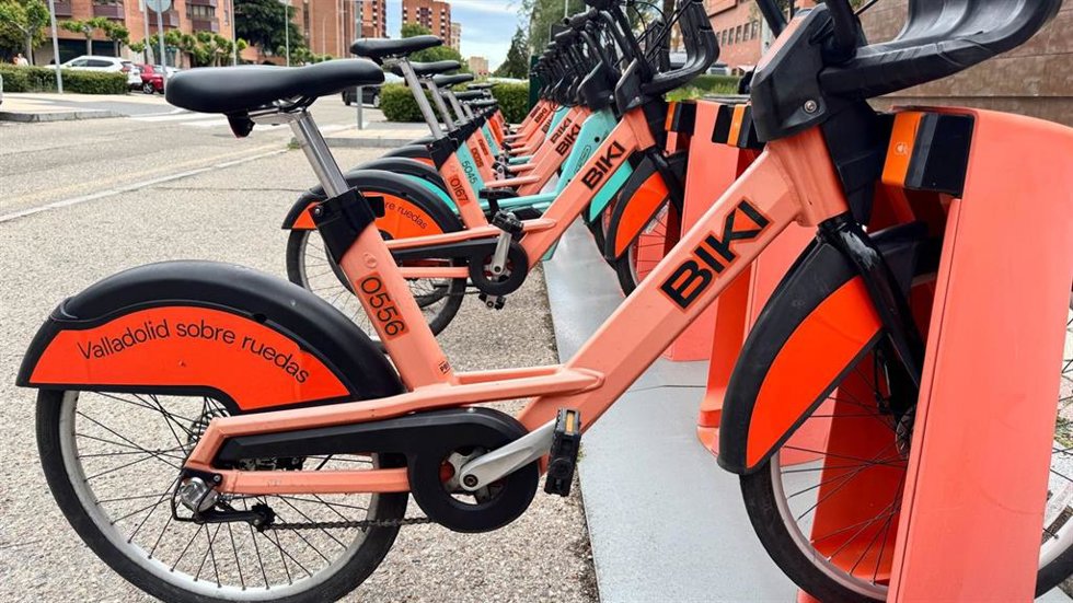 Una estación de alquiler de bicicletas BIKI en Valladolid