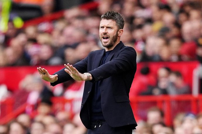El entrenador del Manchester United, Michael Carrick, en un partido de la Premier League.
