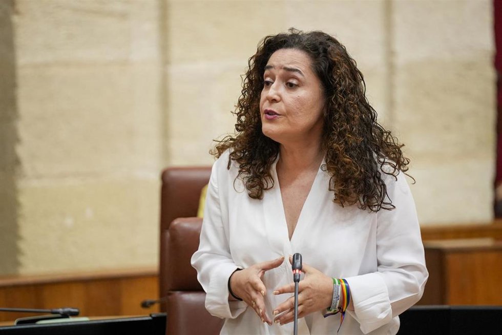 Archivo - La portavoz del Grupo Por Andalucía, Inma Nieto, interviene durante la sesión de control en el pleno del Parlamento andaluz. Imagen de archivo.