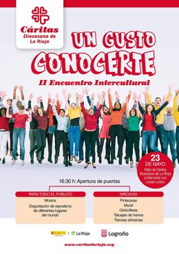 Cáritas La Rioja invita a participar este sábado en el II Encuentro Intercultural 'Un gusto conocerte'