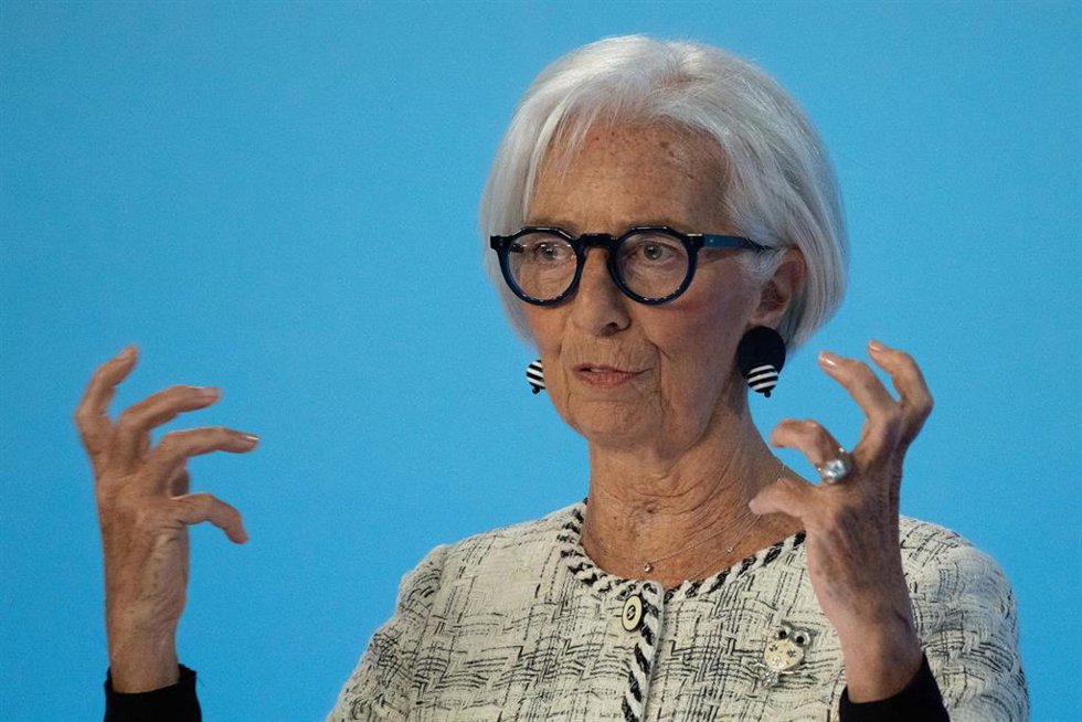 La presidenta del Banco Central Europeo (BCE), Christine Lagarde, interviene en una rueda de prensa tras una reunión del Consejo de Gobierno en Fráncfort del Meno, Alemania