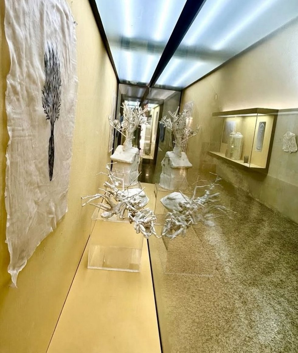 La artista Emiliana Pérez expone sus 'Canales emocionales' en el Museo Etnográfico-Textil Pérez Enciso de Plasencia
