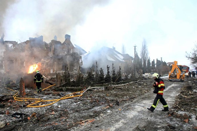 Archivo - Arquivo - Imagem de arquivo de um ataque da Rússia contra Kiev, na Ucrânia.